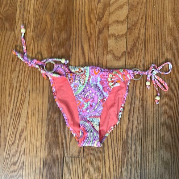 Jessica Simpson Flower Child String Tie-Side Bikini Bottoms Swimsuit Medium NWT - Picture 3 of 8